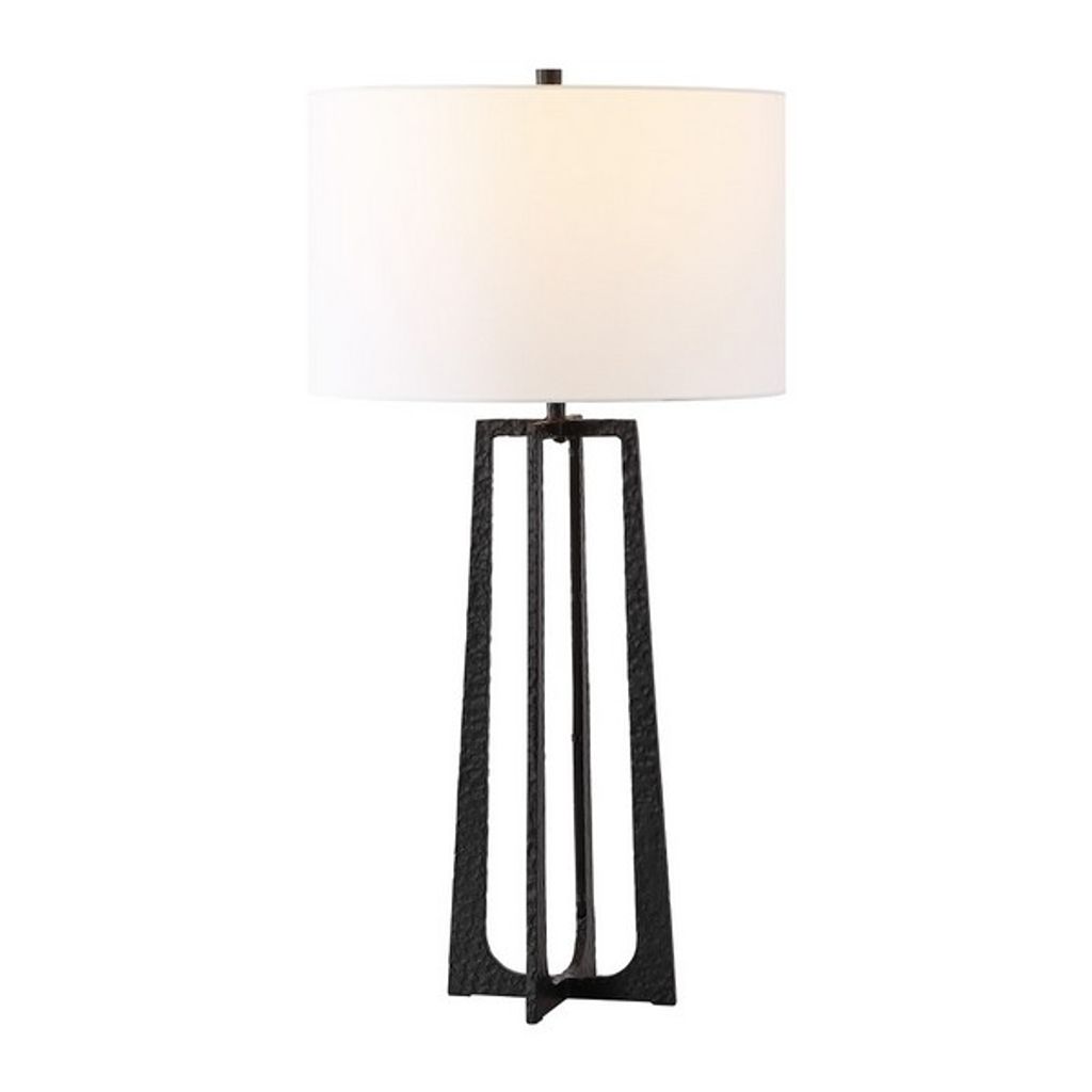 Pollyanna Metal Base Table Lamp, Black, White