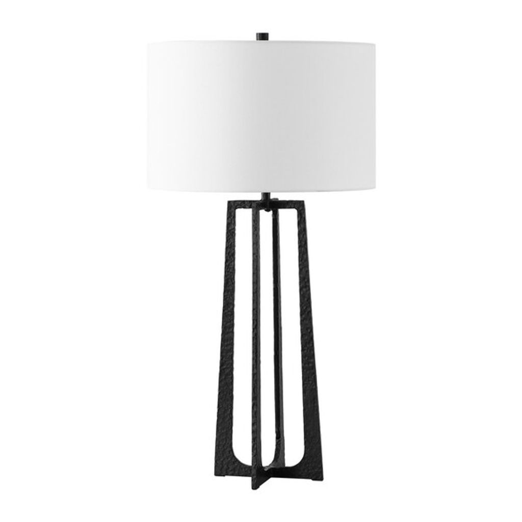 Pollyanna Metal Base Table Lamp, Black, White