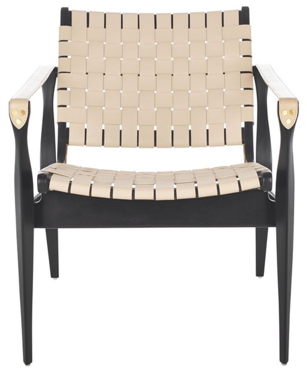 Preview image for Dilan Leather Safari Chair, Black, White