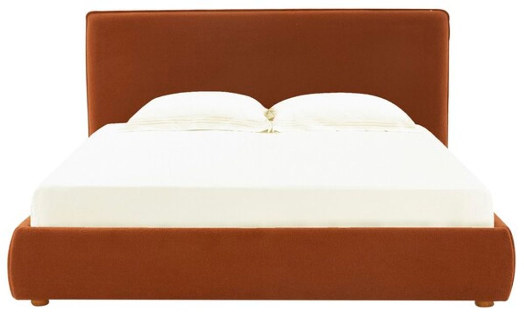 Callahan Teddy Queen Bed, Rust, Walnut, Headboard Box