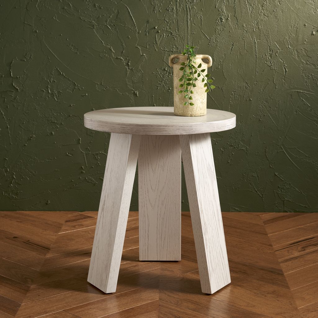 White Wood Accent Table