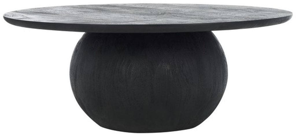 Black Round Wood Coffee Table