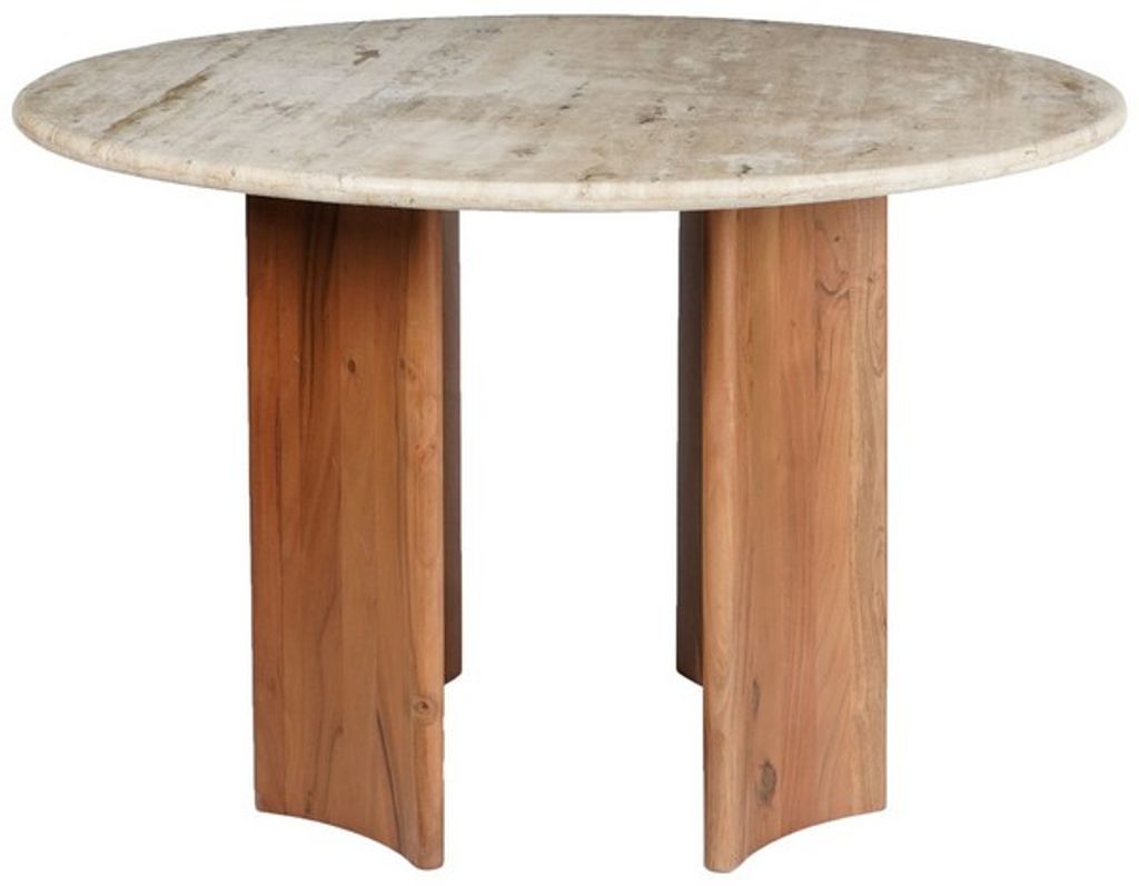 Round Travertine Dining Table