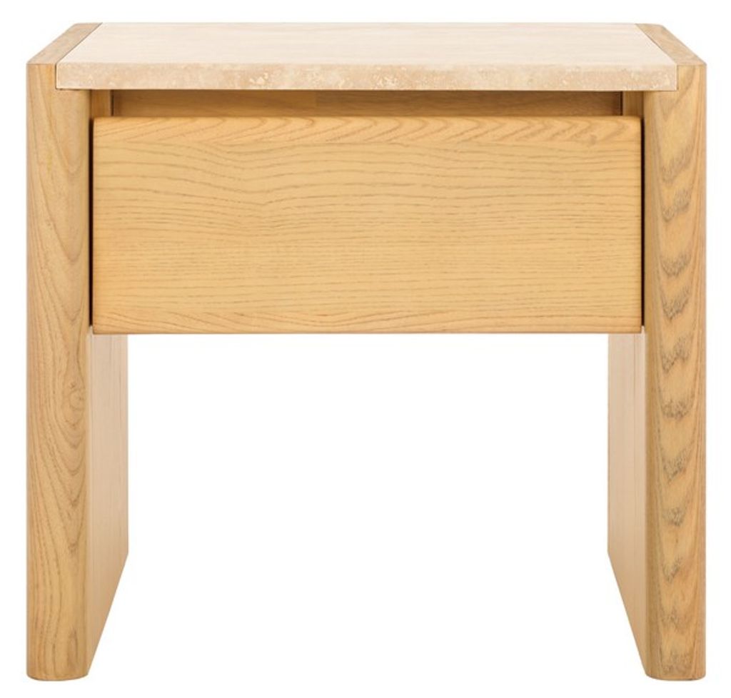 Bellarose Travertine Nightstand, Natural, Travertine