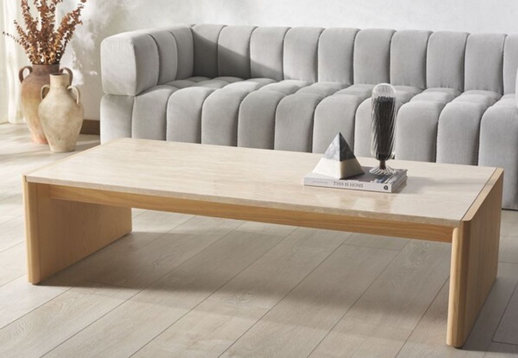 Neutral Travertine Coffee Table