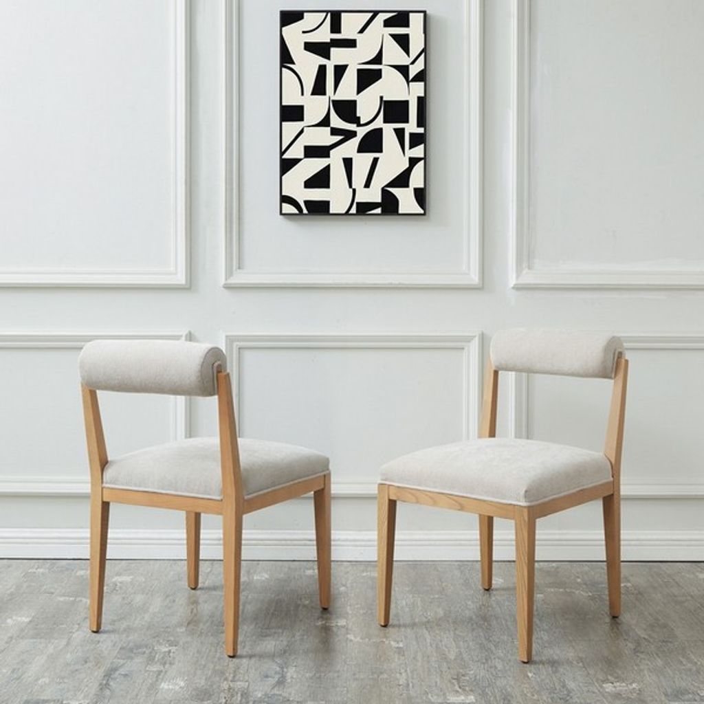 Rolled Back Neutral Dining Chair,