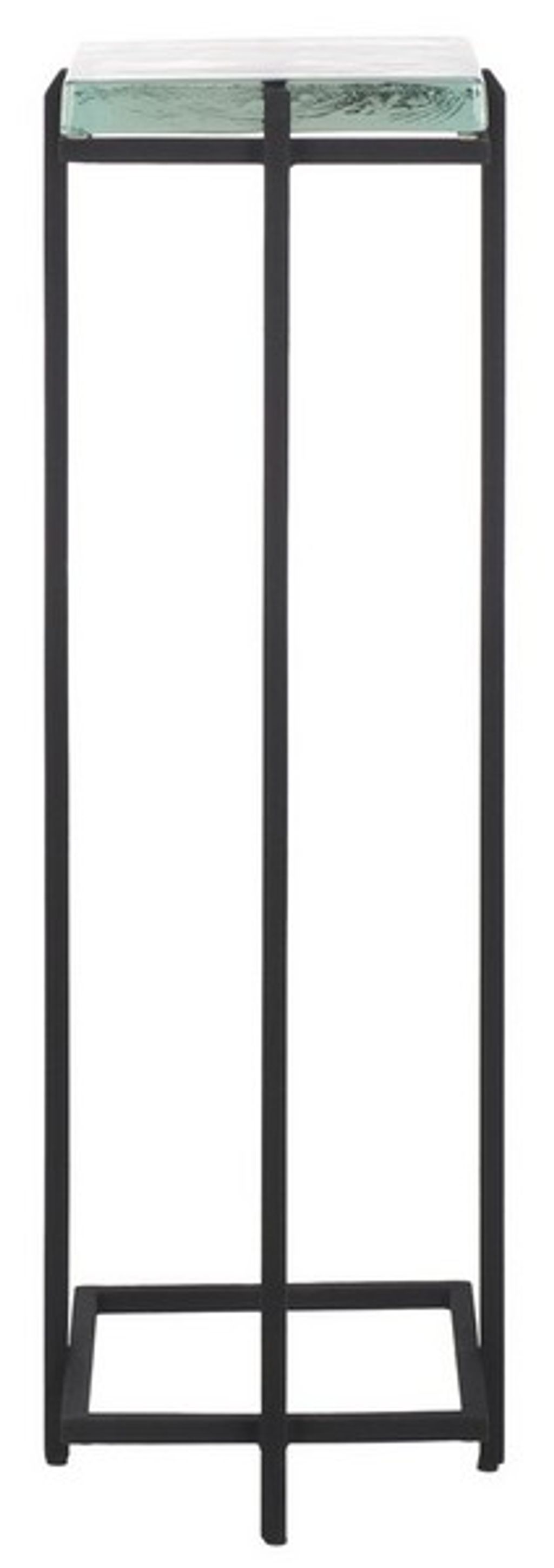 Preview image for Giabelle Cast Glass Drink Table, Black, Clear