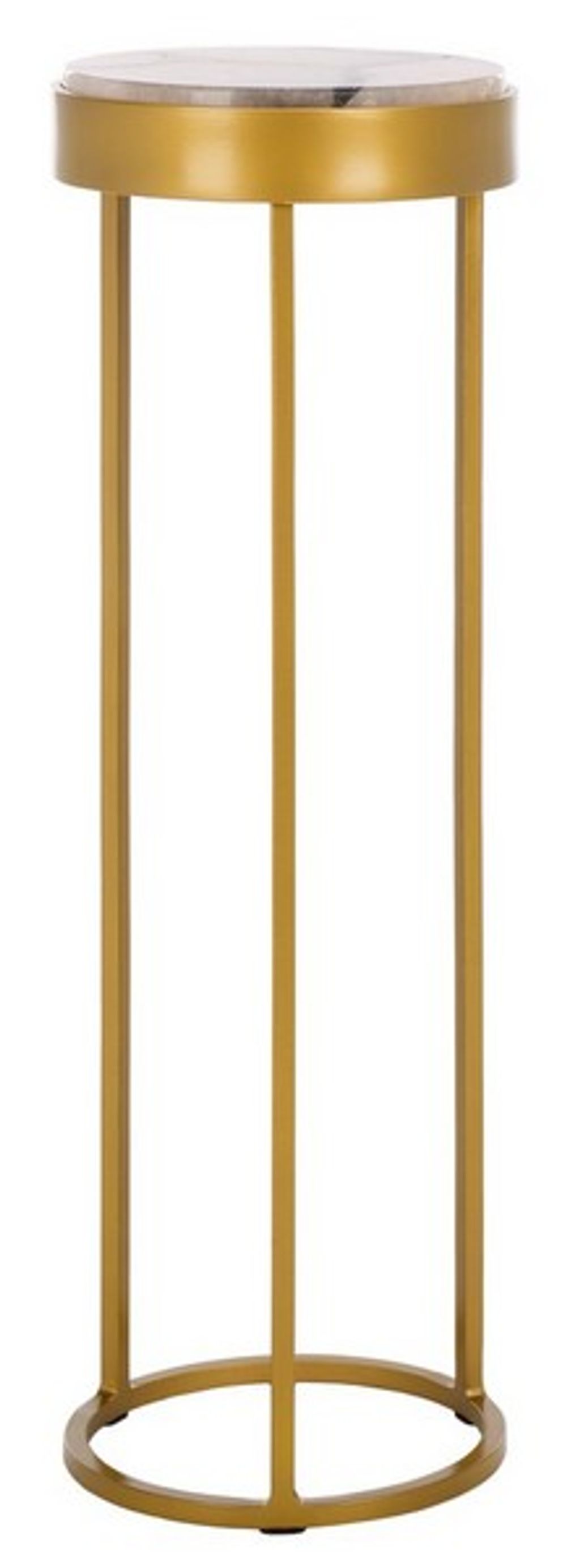 Hannahmarie Stone Drink Table, Gold, White