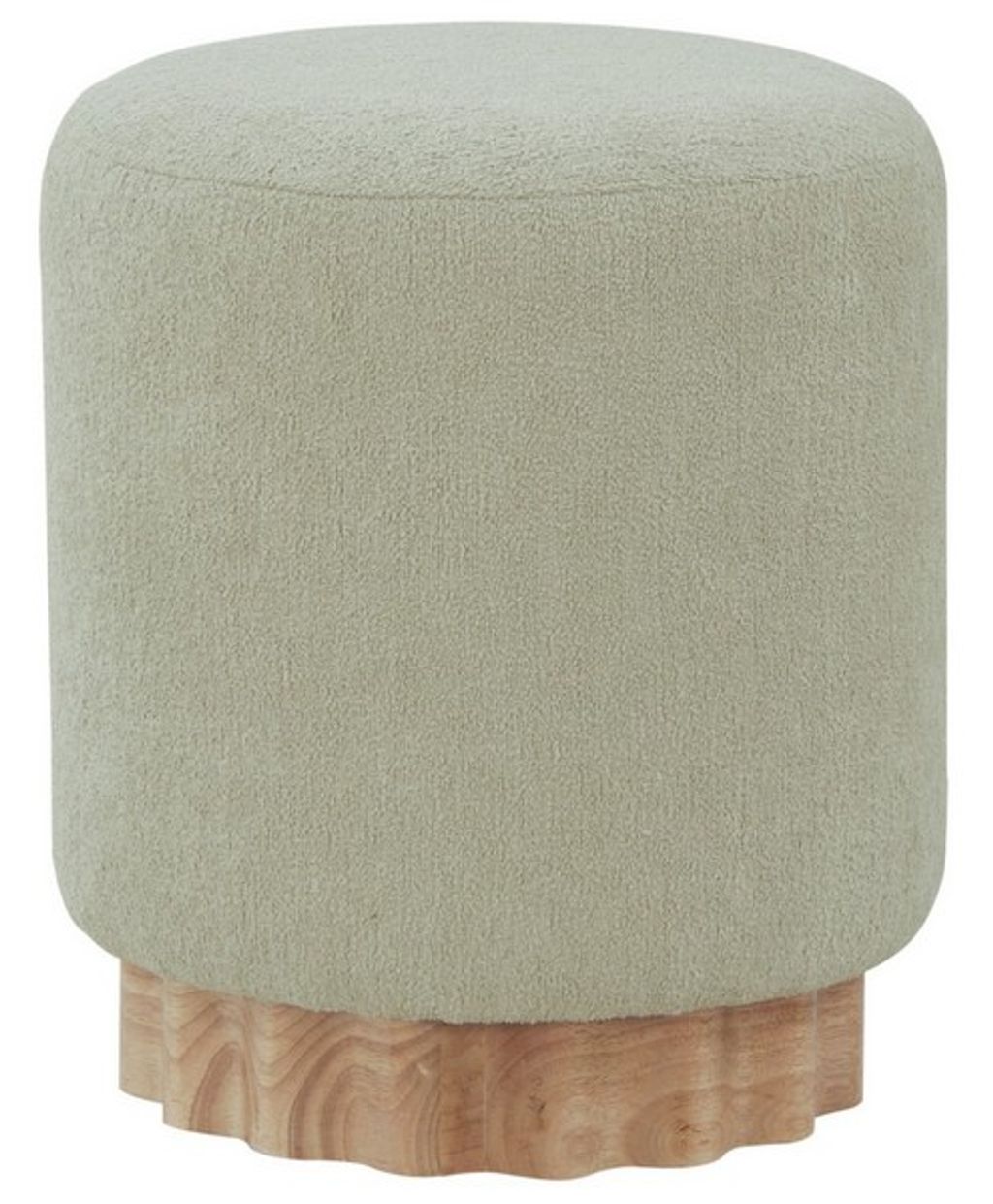 Nikolas Round Boucle Ottoman, Taupe, Natural