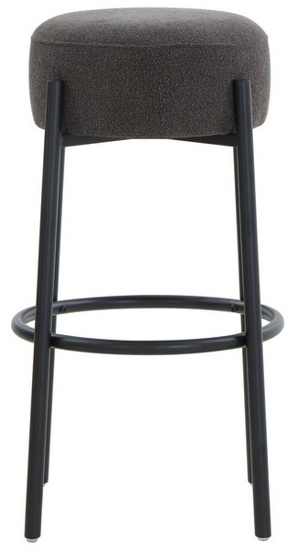 Preview image for Paisleigh Boucle And Metal Leg Barstool, Charcoal, Black