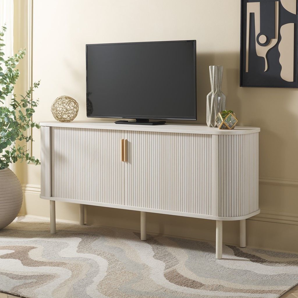 Tealla Sideboard, Bleached White/Gold