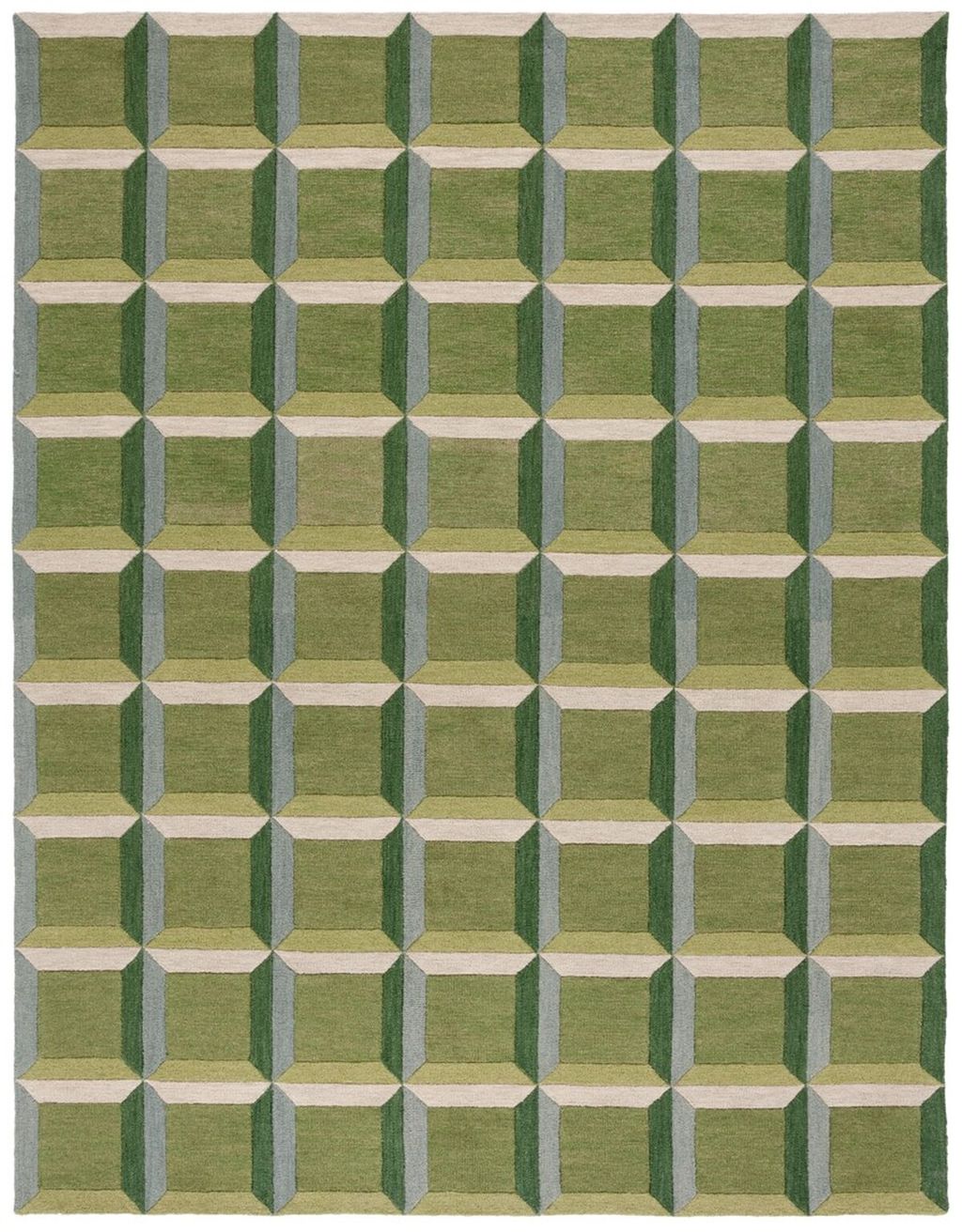 Genre Large Rectangle 8' X 10', Green / Beige