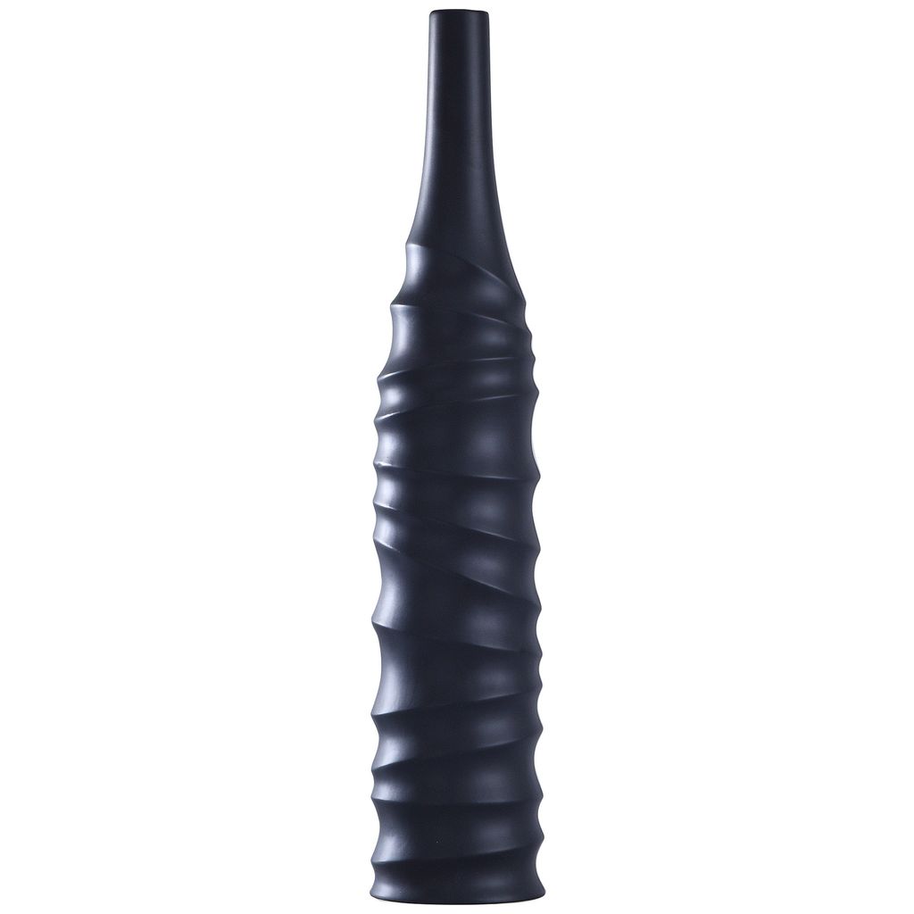 Preview image for Selena Vase- Small | Matte Black Finish On Ceramic