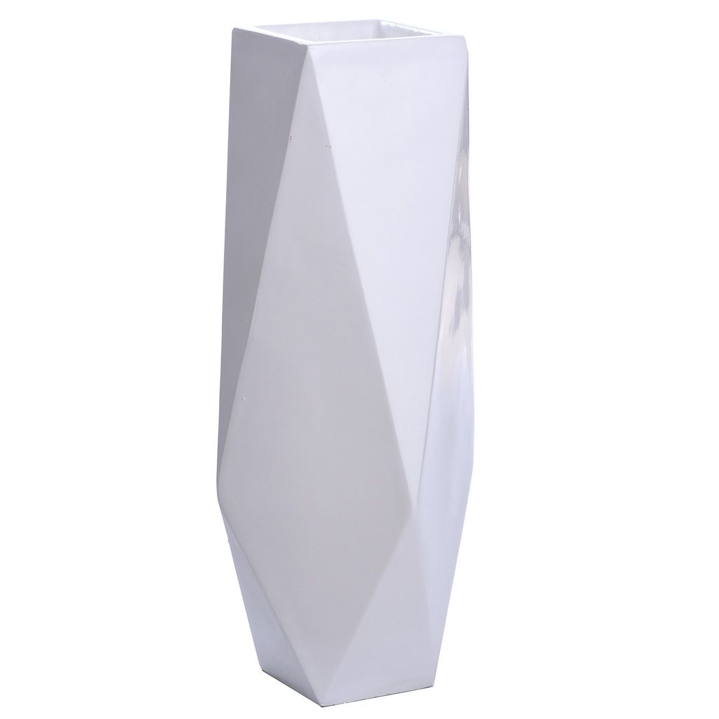 Preview image for Roa Floor Vase- Medium | Gloss White Finish On Resin