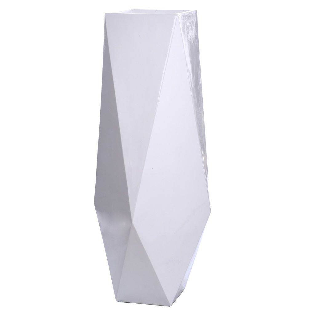 Preview image for Roa Floor Vase- Small | Gloss White Finish On Resin