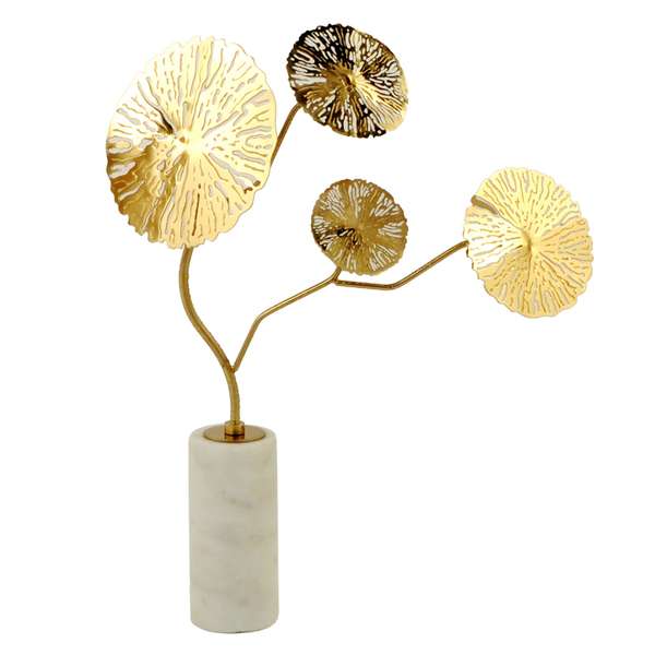 Kote Tree Statue- Medium | Gold Finish On Metal With Marble Base