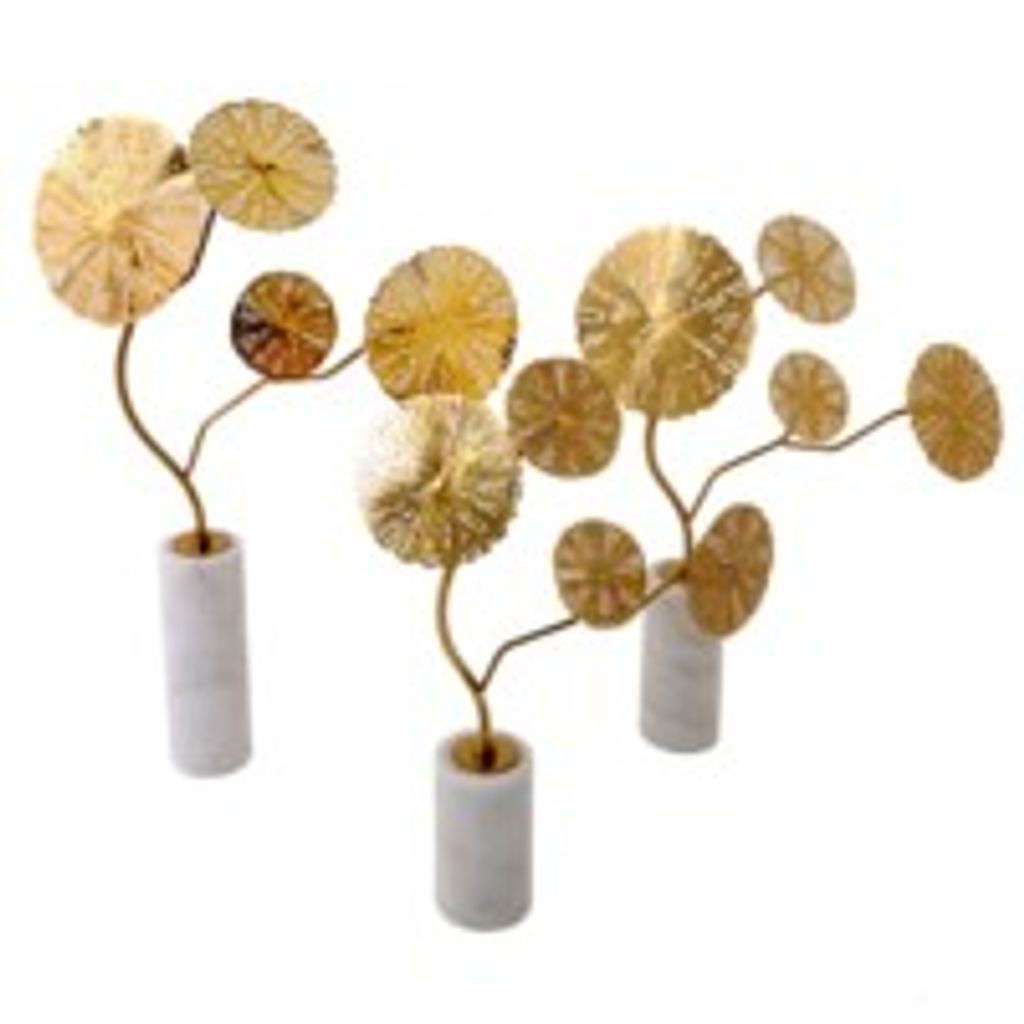 Kote Tree Statue- Medium | Gold Finish On Metal With Marble Base