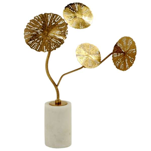Kote Tree Statue- Small | Gold Finish On Metal With Marble Base
