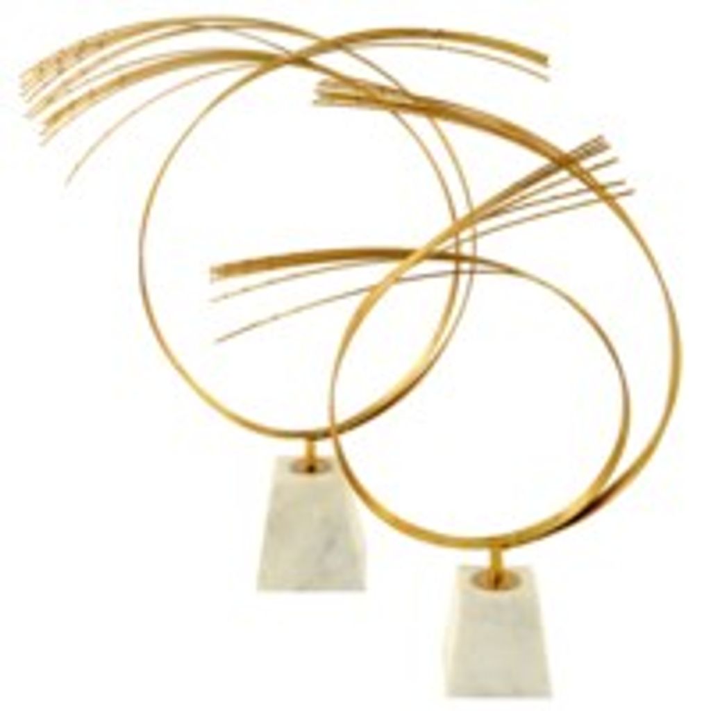Agra Statue- Small | Gold Finish On Metal With Marble Base