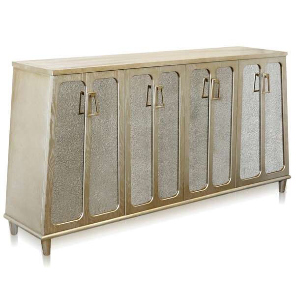 Harp & Finial Barnes Sideboard Charcoal Champagne Finish Antique Mirror Doors