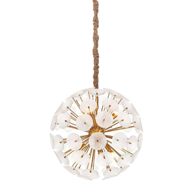 Amelia Chandelier | Metallic Glass Disks With Gold Finished Metal