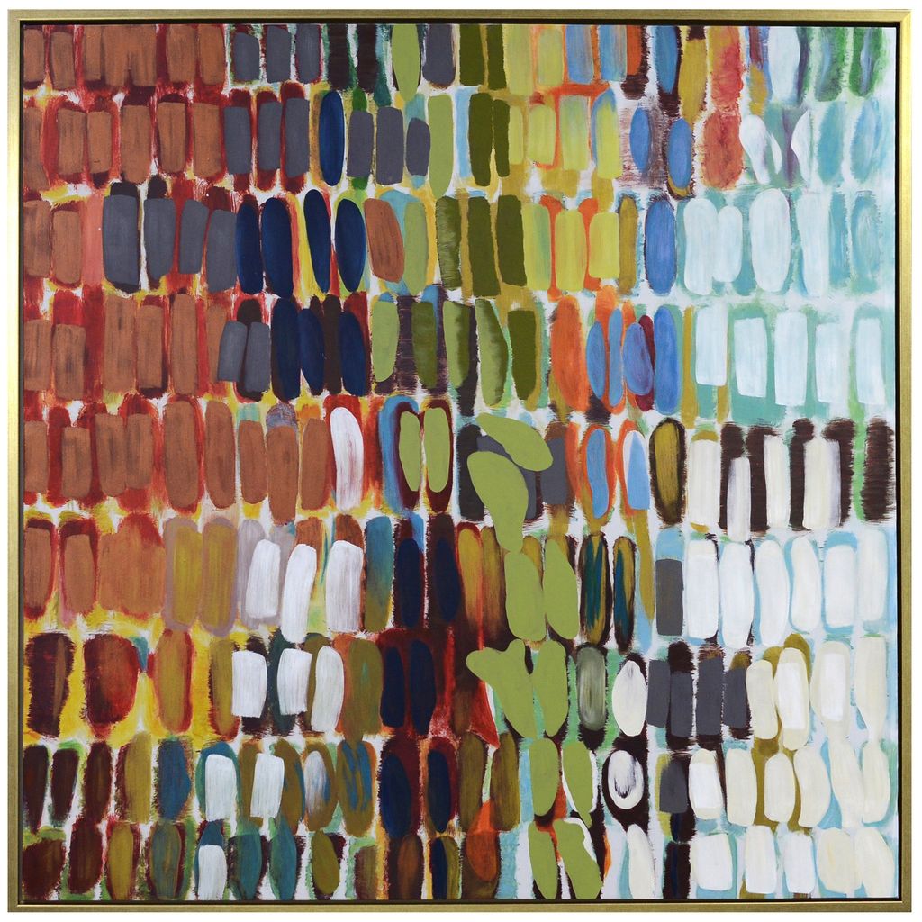Preview image for Coloration I Framed Canvas Art | Hand Painted Abstract | 1.5 Inch Frame