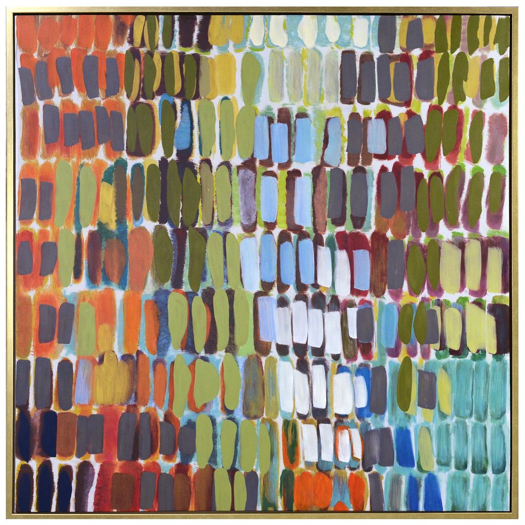 Coloration Ii Framed Canvas Art | Hand Painted Abstract | 1.5 Inch Frame