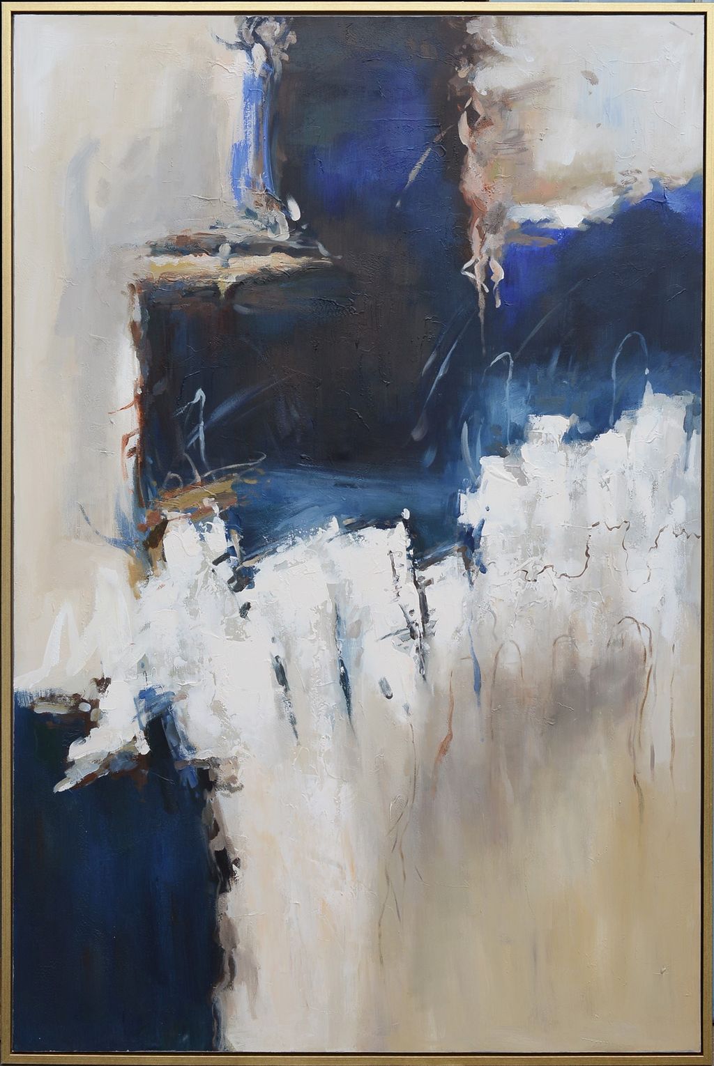 Atticus Framed Canvas Art | Hand Painted Abstract | 1.5 Inch Frame