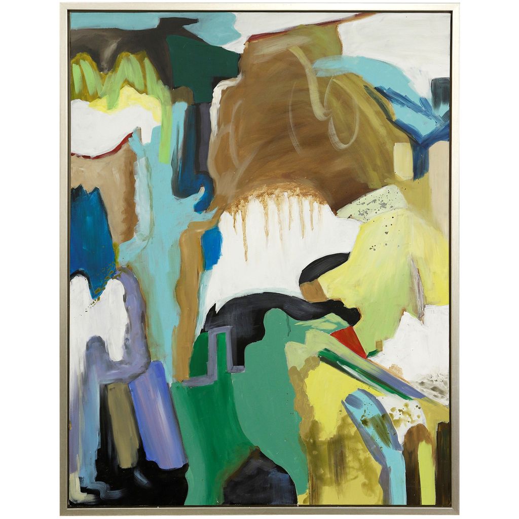 Preview image for Moss Framed Canvas Art- Small | Hand Painted Abstract | 1.5 Inch Frame