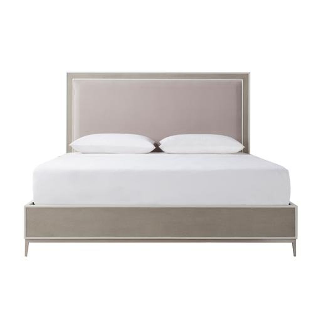 Alice Bed - Us Queen / Emboss Faux Shagreen / Grey & Light Bronze / Vadit Sand