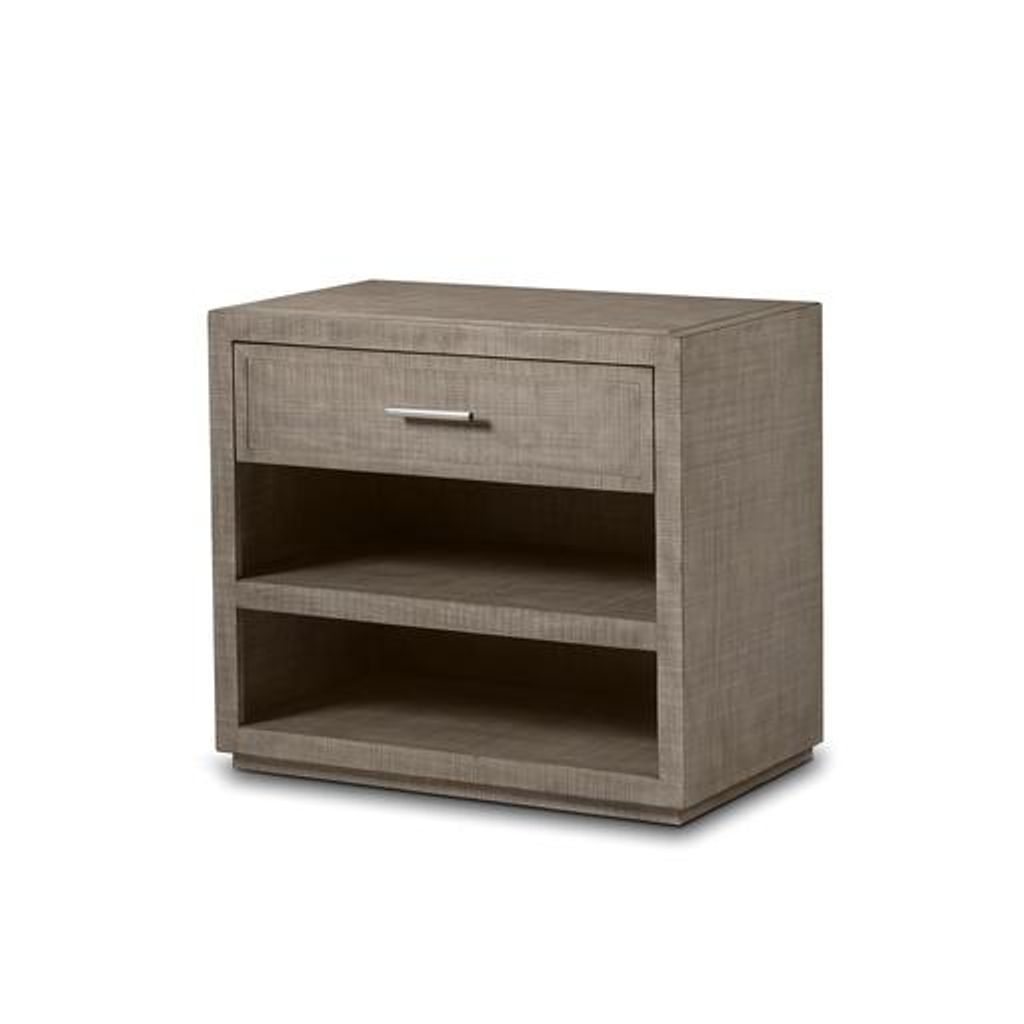 Preview image for Raffles Nightstand - 1 Drawer / Grey & Pewter