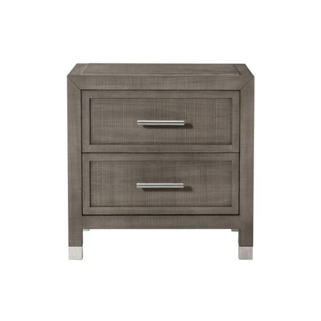 Preview image for Raffles Nightstand - 2 Drawer - Small / Grey & Pewter