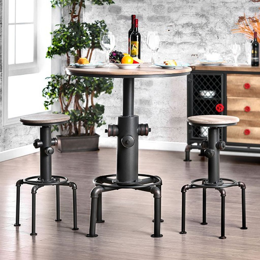 Preview image for Foskey Bar Table, Antique Black/Natural Tone