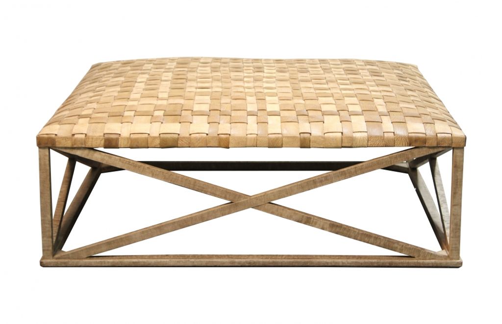 Preview image for Moorcroft Woven Leather Rectangular Ottoman