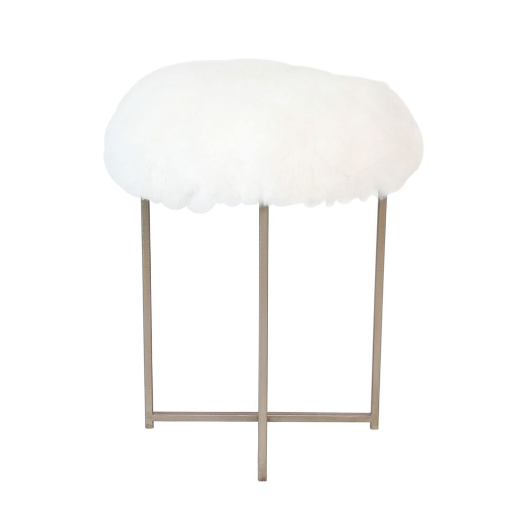 Stool Jeffrey, Metal Base Alpaca Top