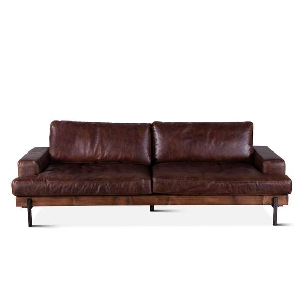 Portofino Leather Sofa-Geisha Brown