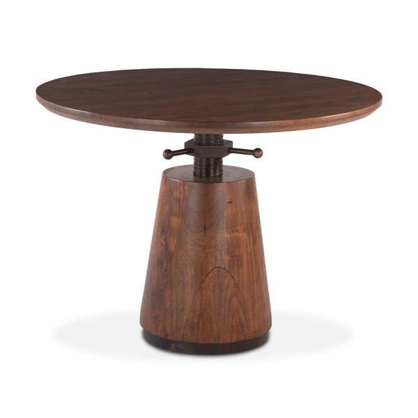 Industrial Modern 40" Adjustable Round Table Walnut