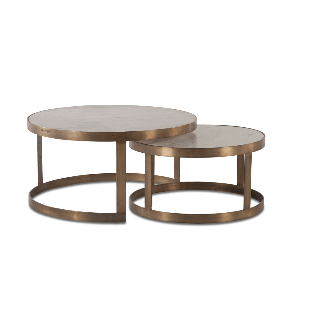 Preview image for Michaelangelo White Marble Nesting Coffee Table