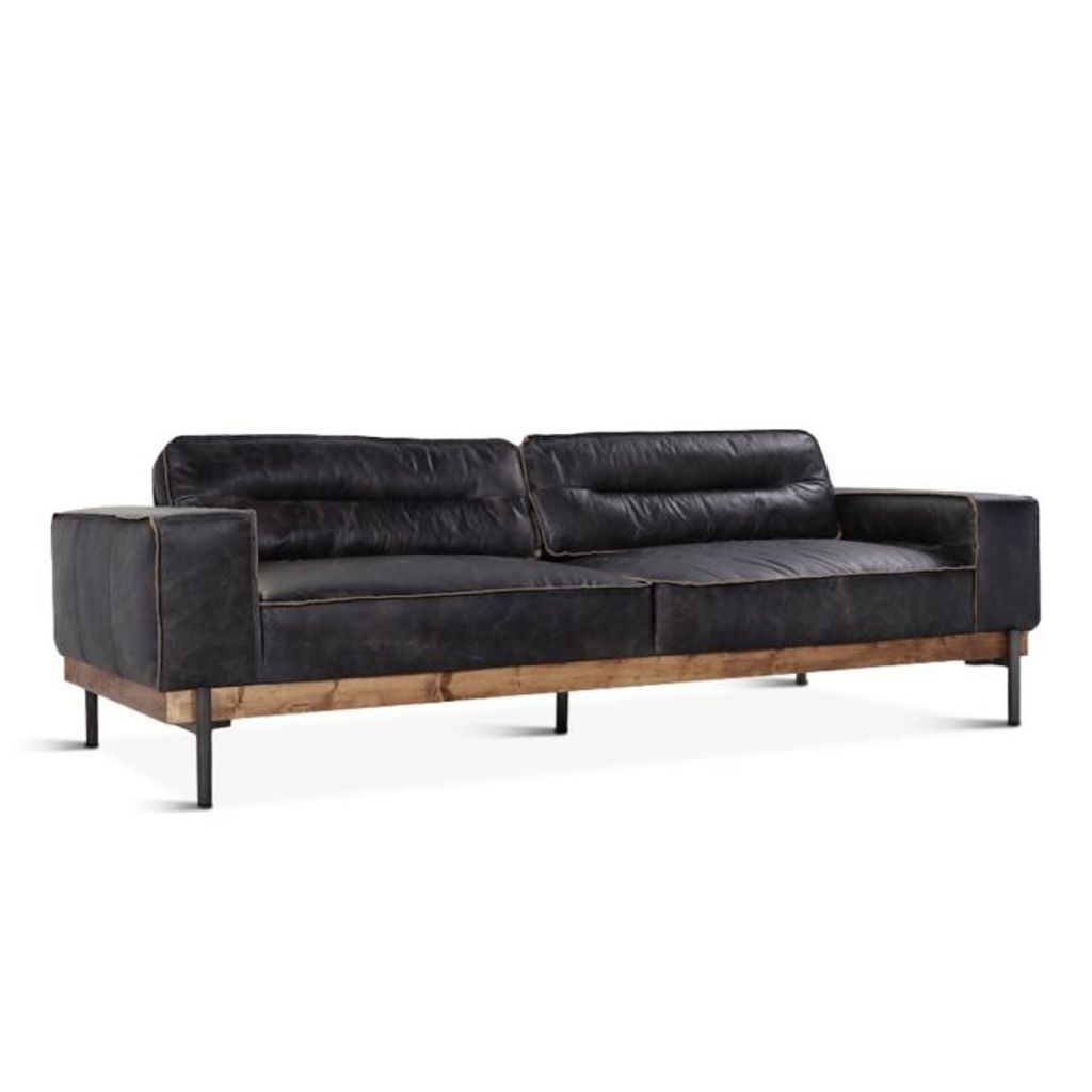 Preview image for Family Room Sofa, Black Leather