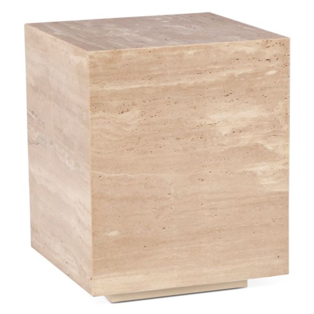 Preview image for Giza 18" Drum Side Table In Travertine Stone
