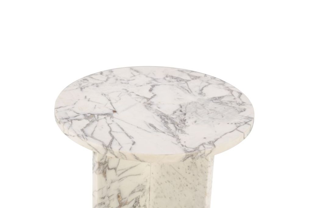 Giza 20" Side Table In Alabaster Marble