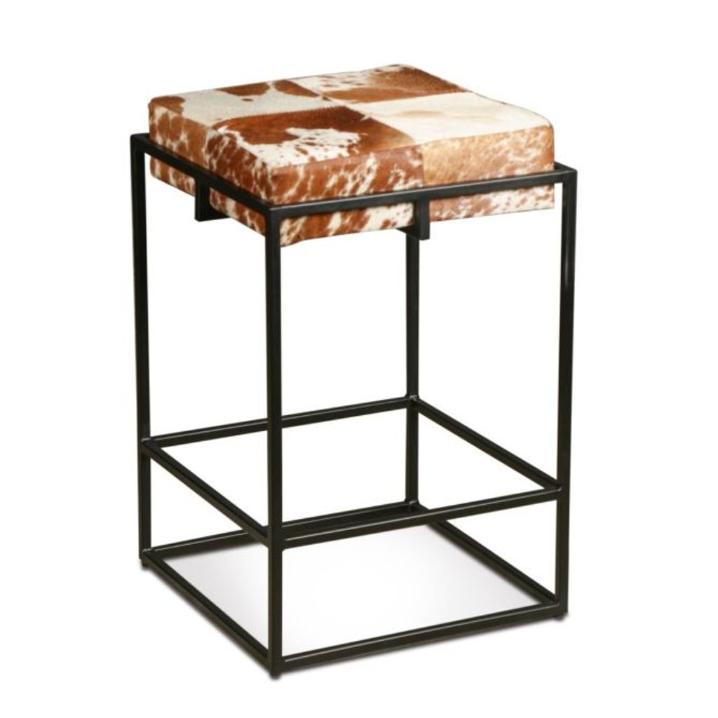 Preview image for Brown Cowhide Leather Counter Stool