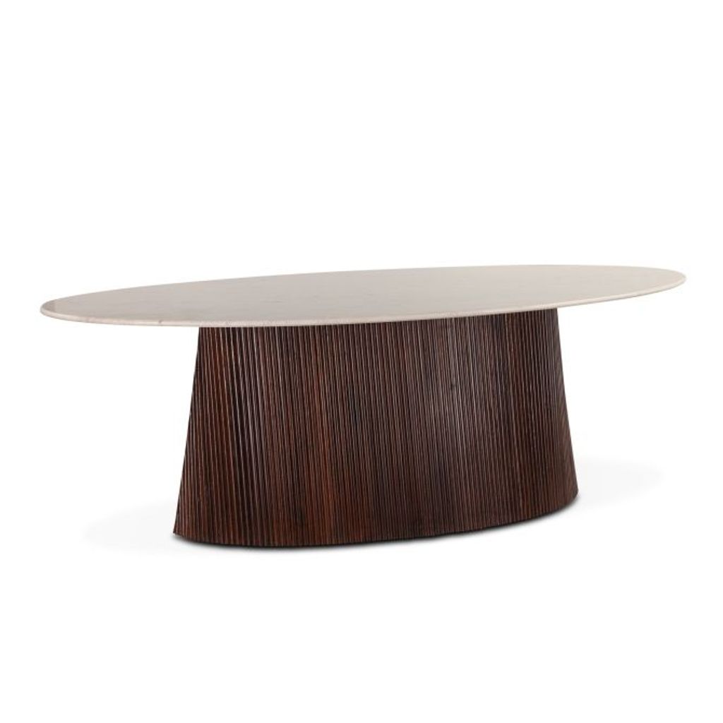 Preview image for Positano 90" Mango Wood And White Marble Dining Table