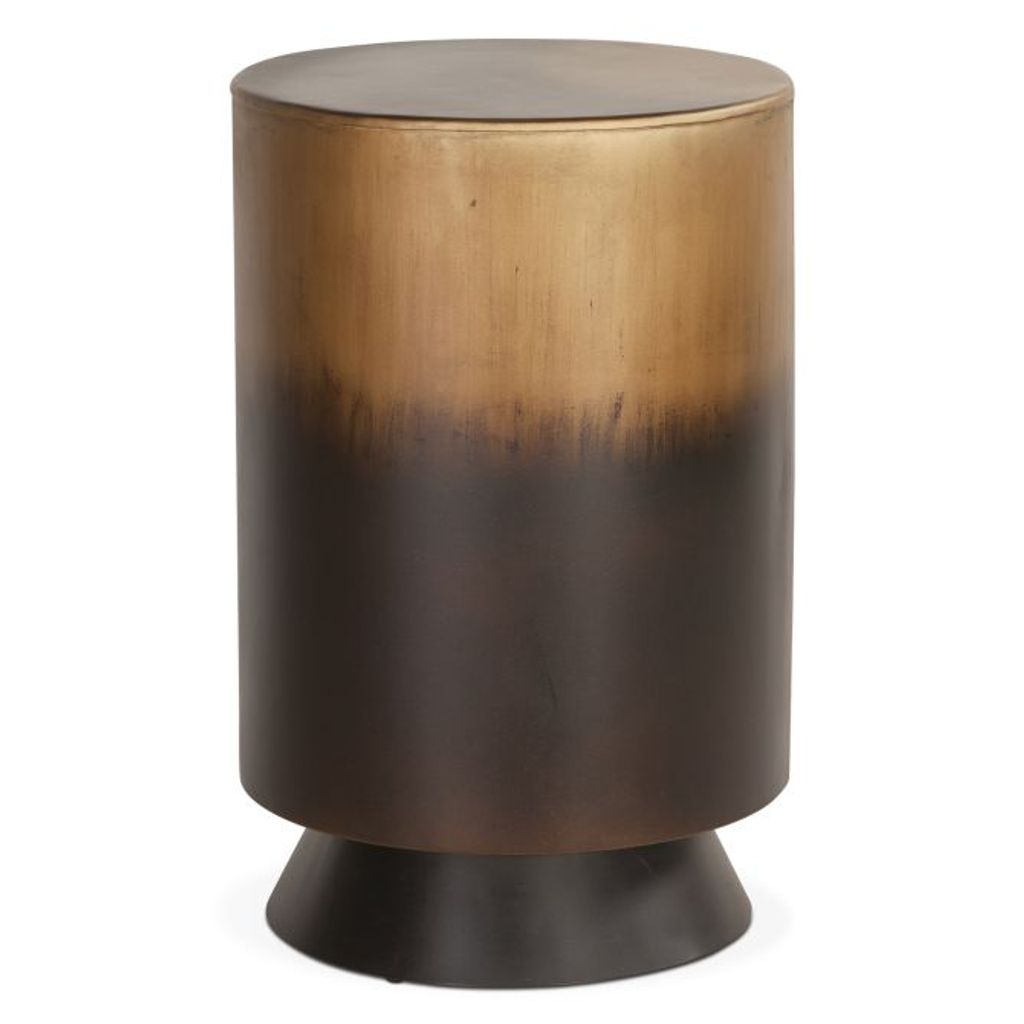St. George 15" Side Table In Oxidized Brass