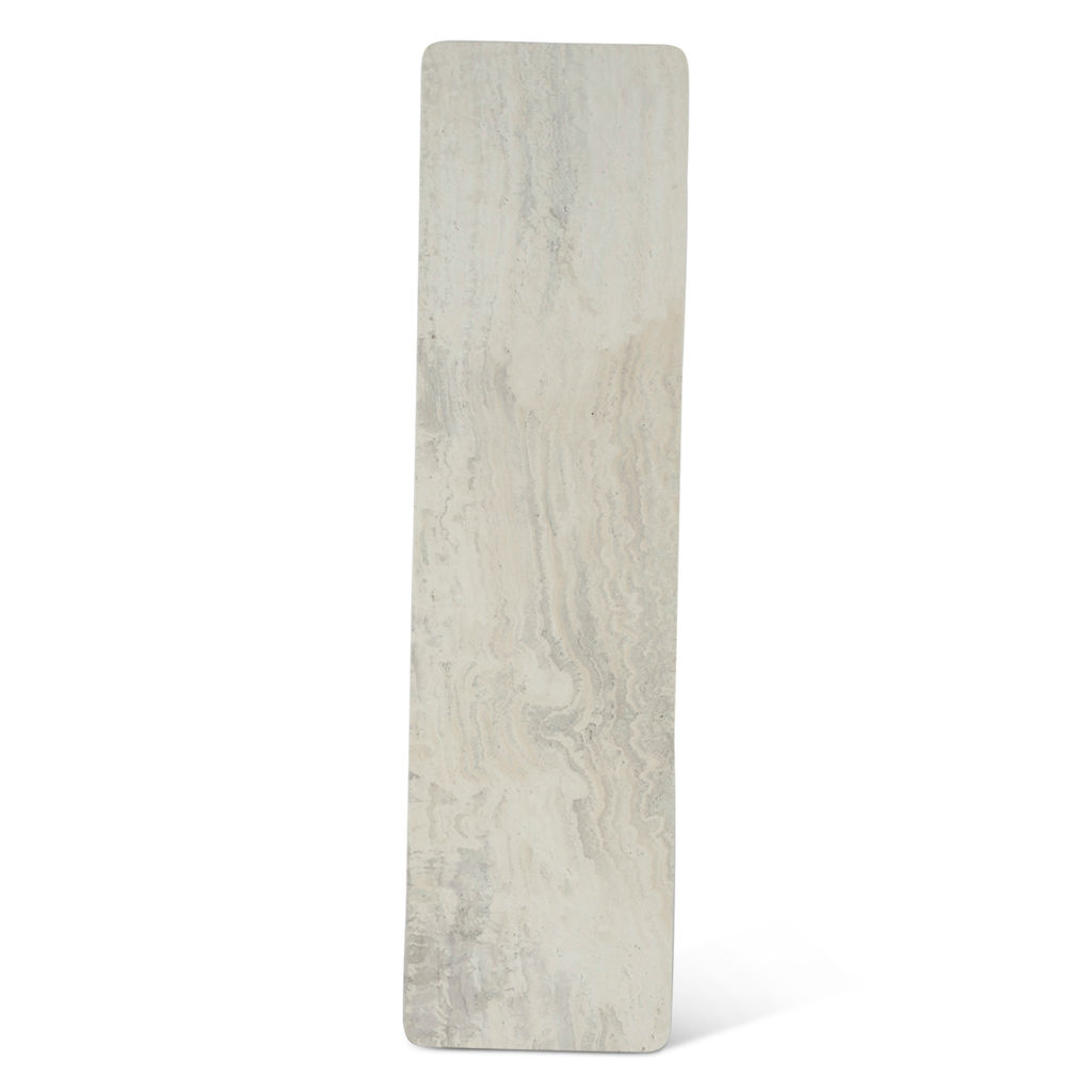 Vista 60" Console Table With White Travertine And Light Oak Base