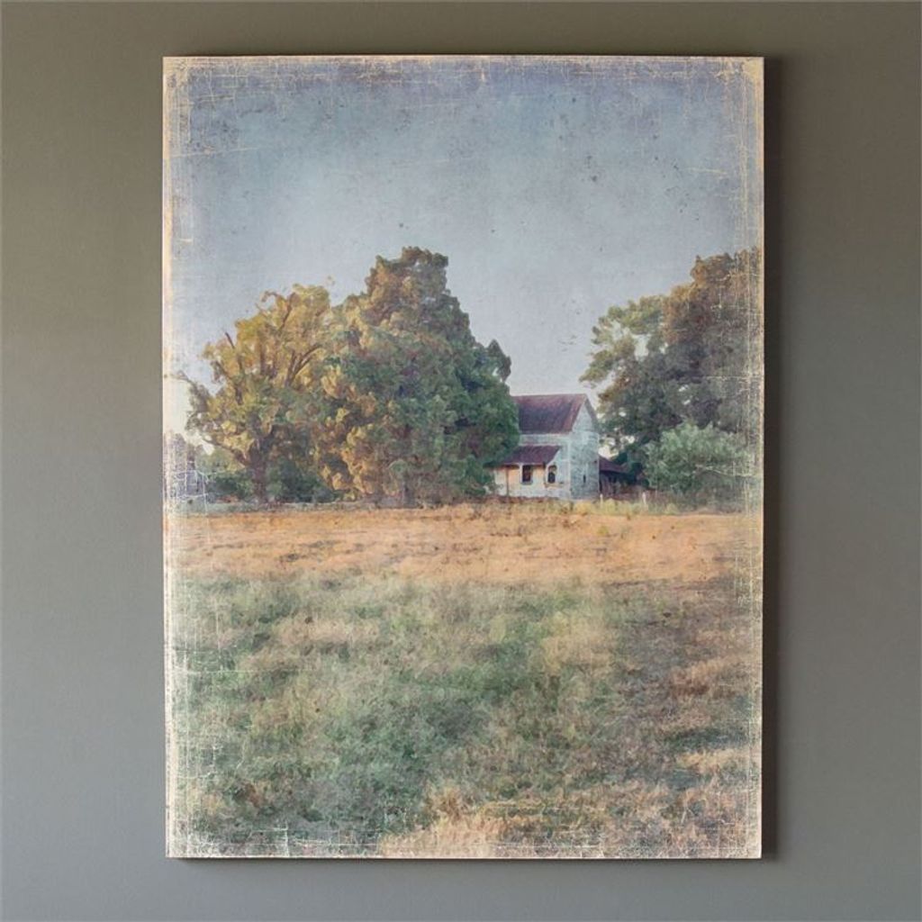 Preview image for Distressed Watercolor Homestead Print On Canvas