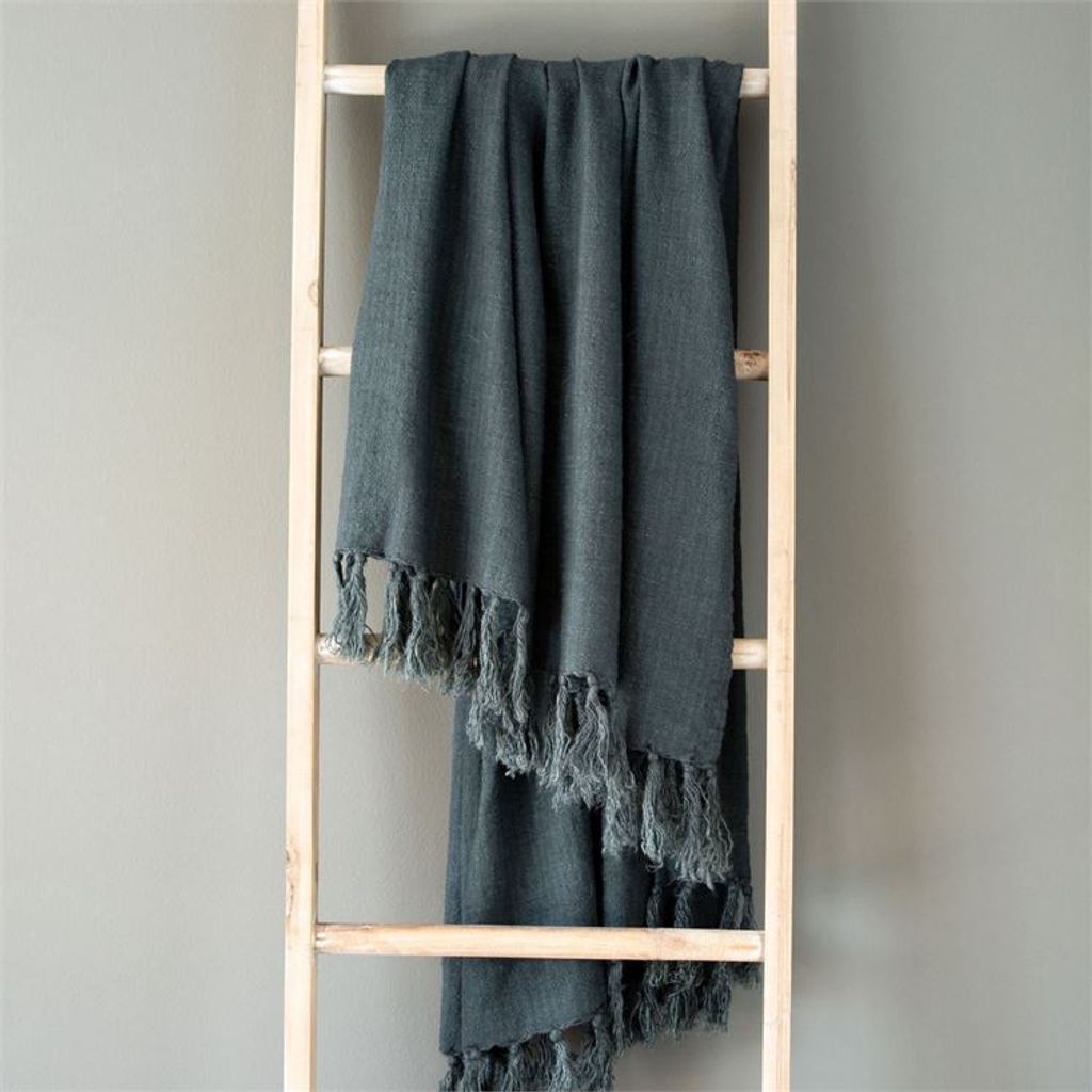 Preview image for Washed Linen Throw, Indigo