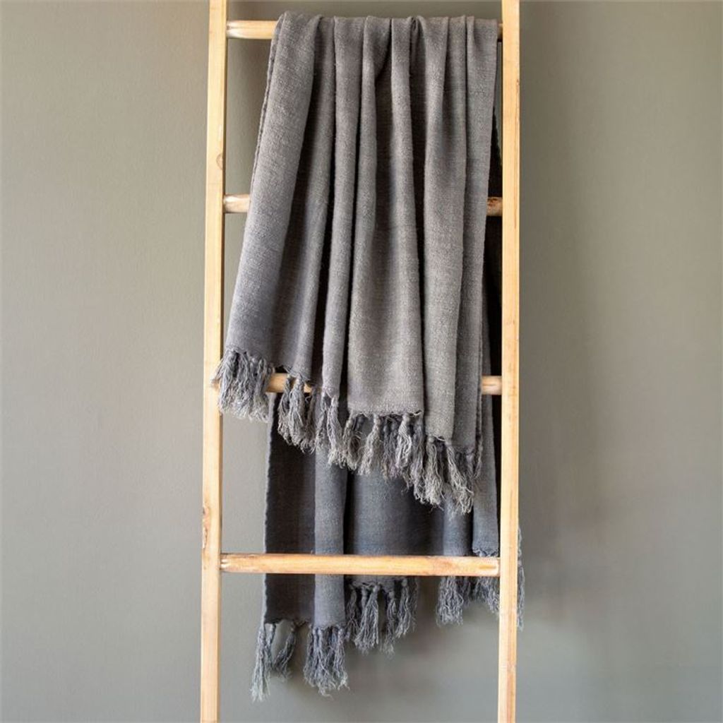 Preview image for Washed Linen Throw, Grey