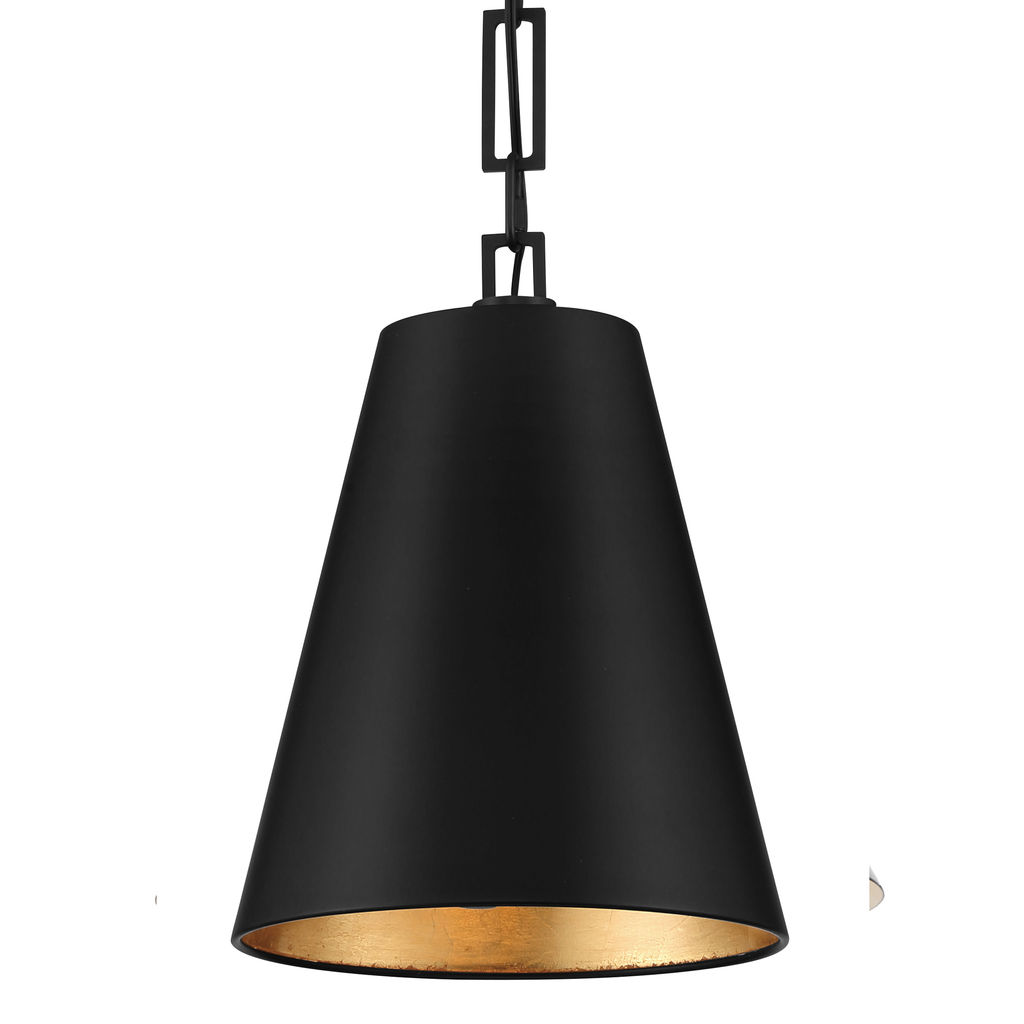 Brian Patrick Flynn For Crystorama Alston 2 Light Matte Black & Antique Gold Chandelier
