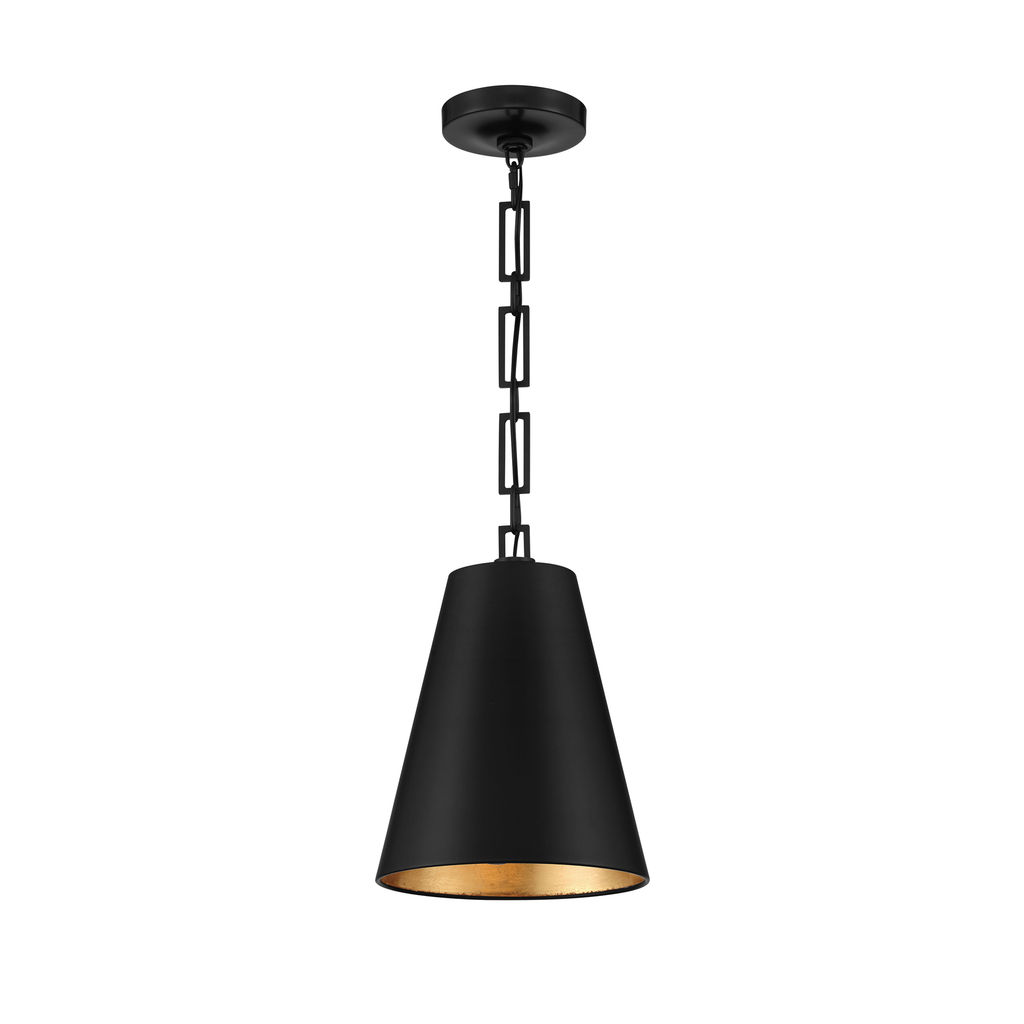 Brian Patrick Flynn For Crystorama Alston 2 Light Matte Black & Antique Gold Chandelier